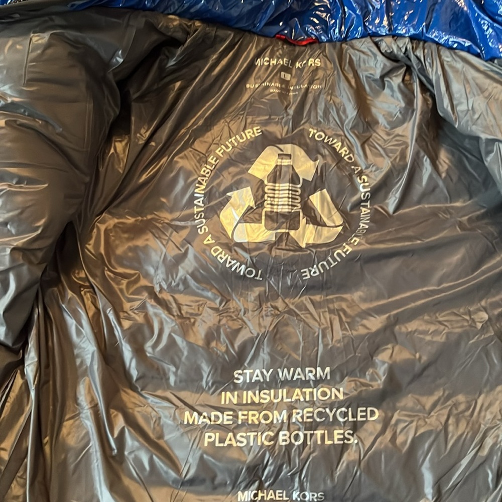 Host Pick  ! Michael Kors Men's  Blue Insulated Puffer Jacket  Large nwt - Picture 11 of 16